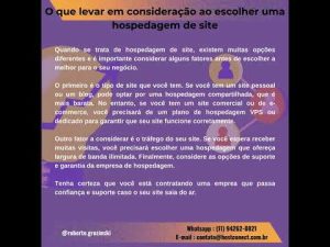 Leia mais sobre o artigo O que levar em consideração ao escolher uma hospedagem de site